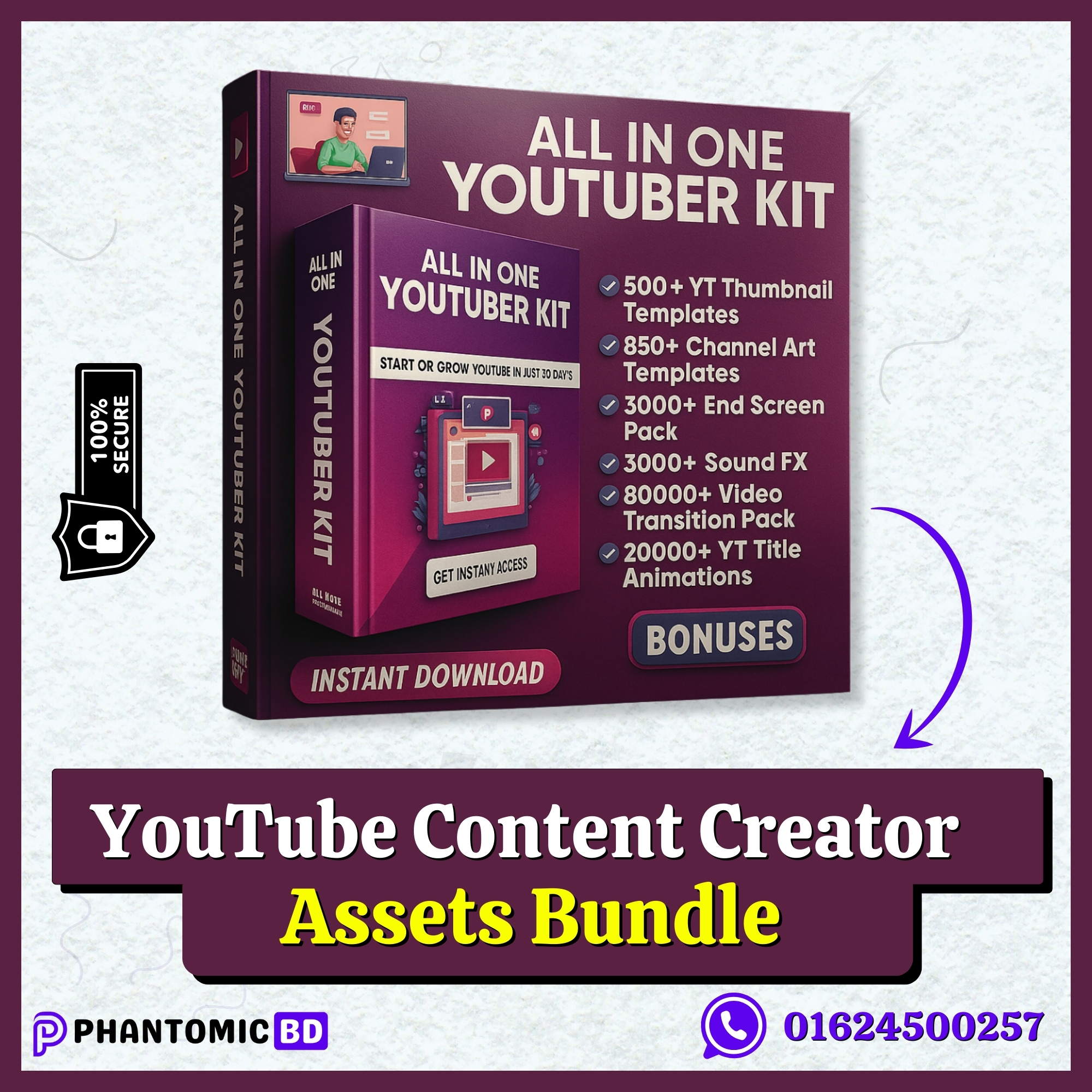 YouTube Content Creator Premium Assets Bundle